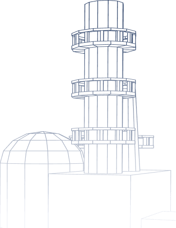 Line-art illustration of an industrial process stack and vessel system used to represent high-temperature processing equipment in manufacturing and energy applications.