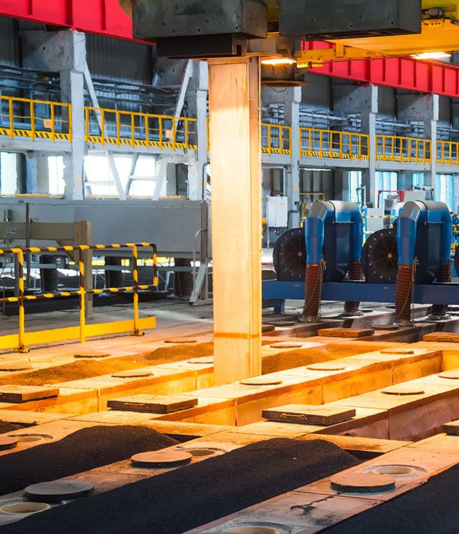 Aluminum furnace refractory lining enhancing heat retention and protecting molten metal during casting operations.